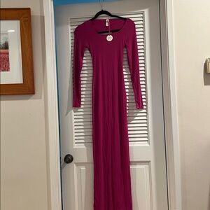 Bare Necessities Magenta Long Sleeve Dress